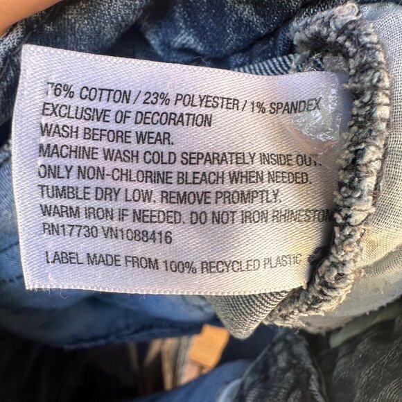 Girls Cherokee Denim Shorts L 10/12 With Rhinestone Back Pockets Adjustable Wais - Picture 3 of 13